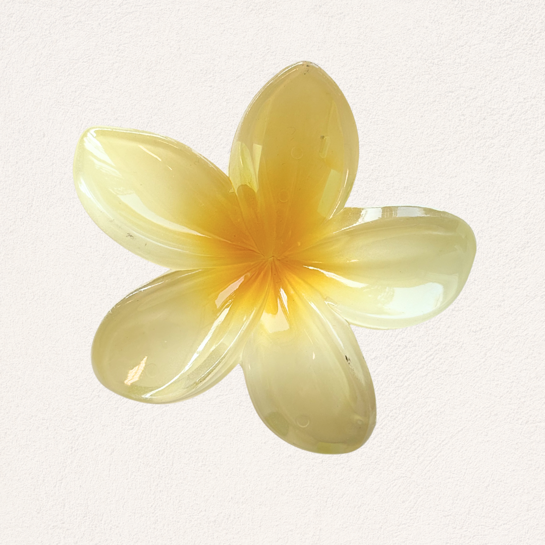 hair clip tropical flower yellow