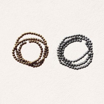 hematite beads gold and silver, 4 mm (approx. 35 cm strand)