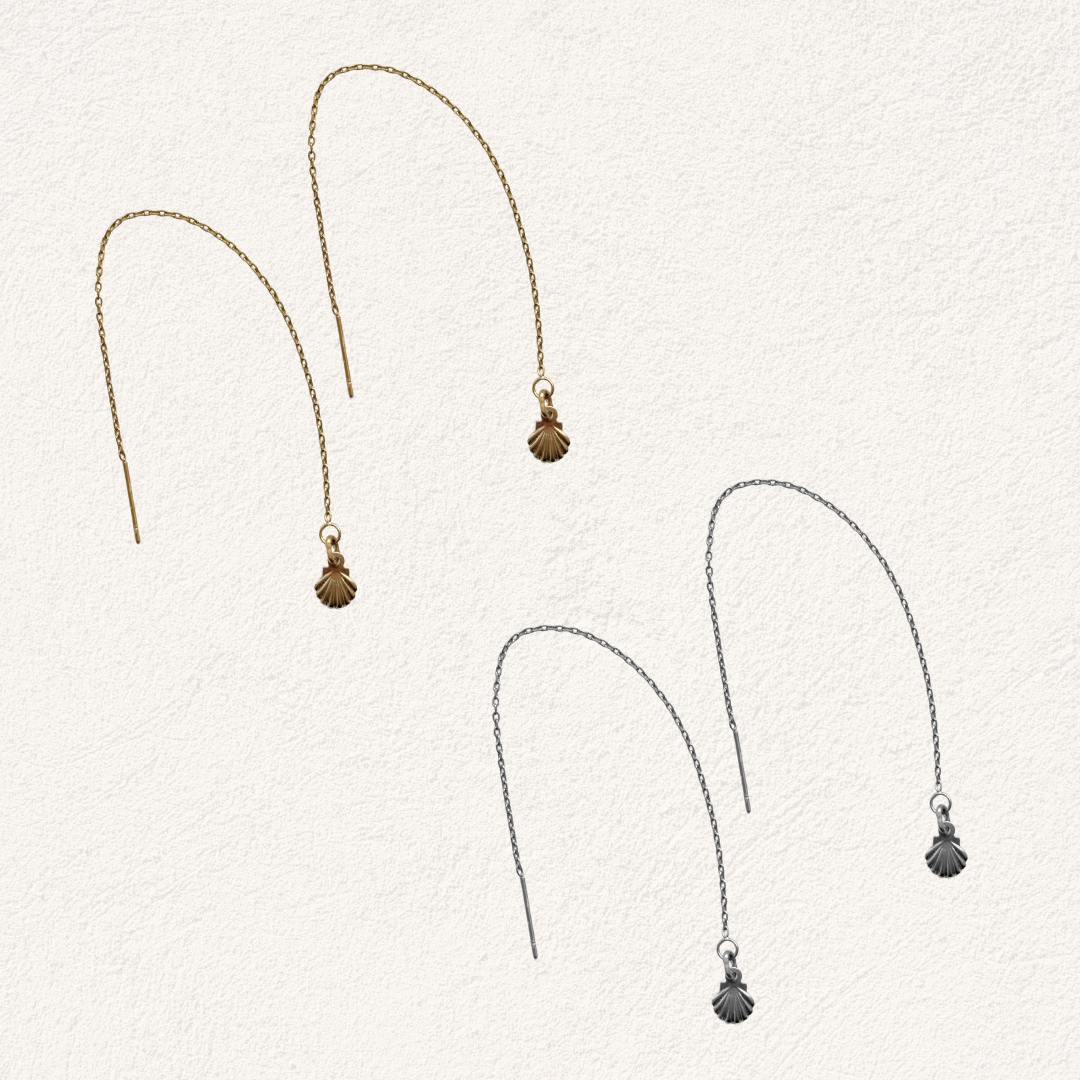 shell string-through earrings