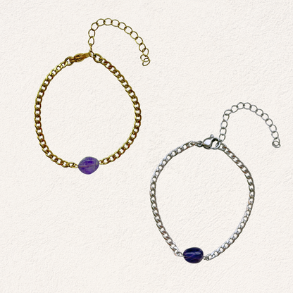 amethyst with oval shape bracelet