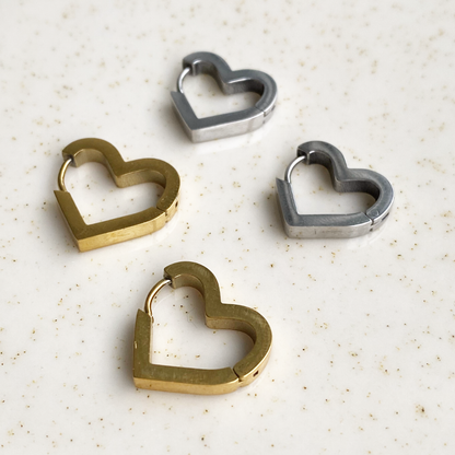 small side heart earrings