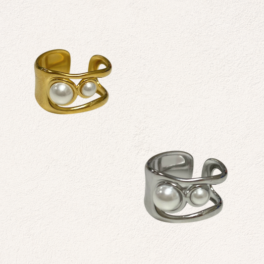 double pearl statement ring