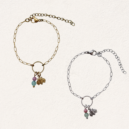 with bracelet with natural stone beads