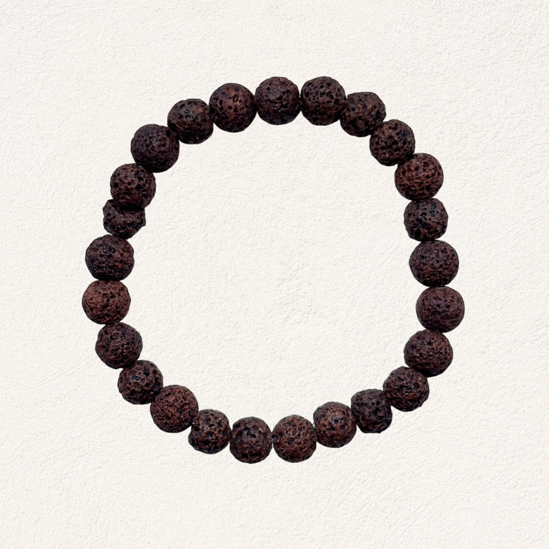 natuursteen armband lavasteen bruin