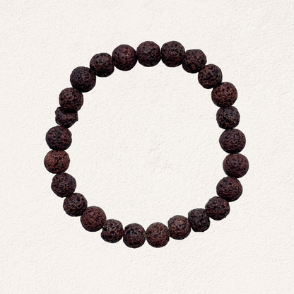 natural stone bracelet lava stone brown