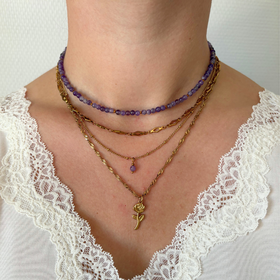 amethist kraaltje ketting