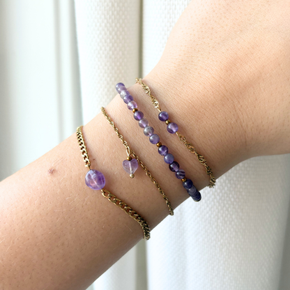 amethyst twisted link bracelet