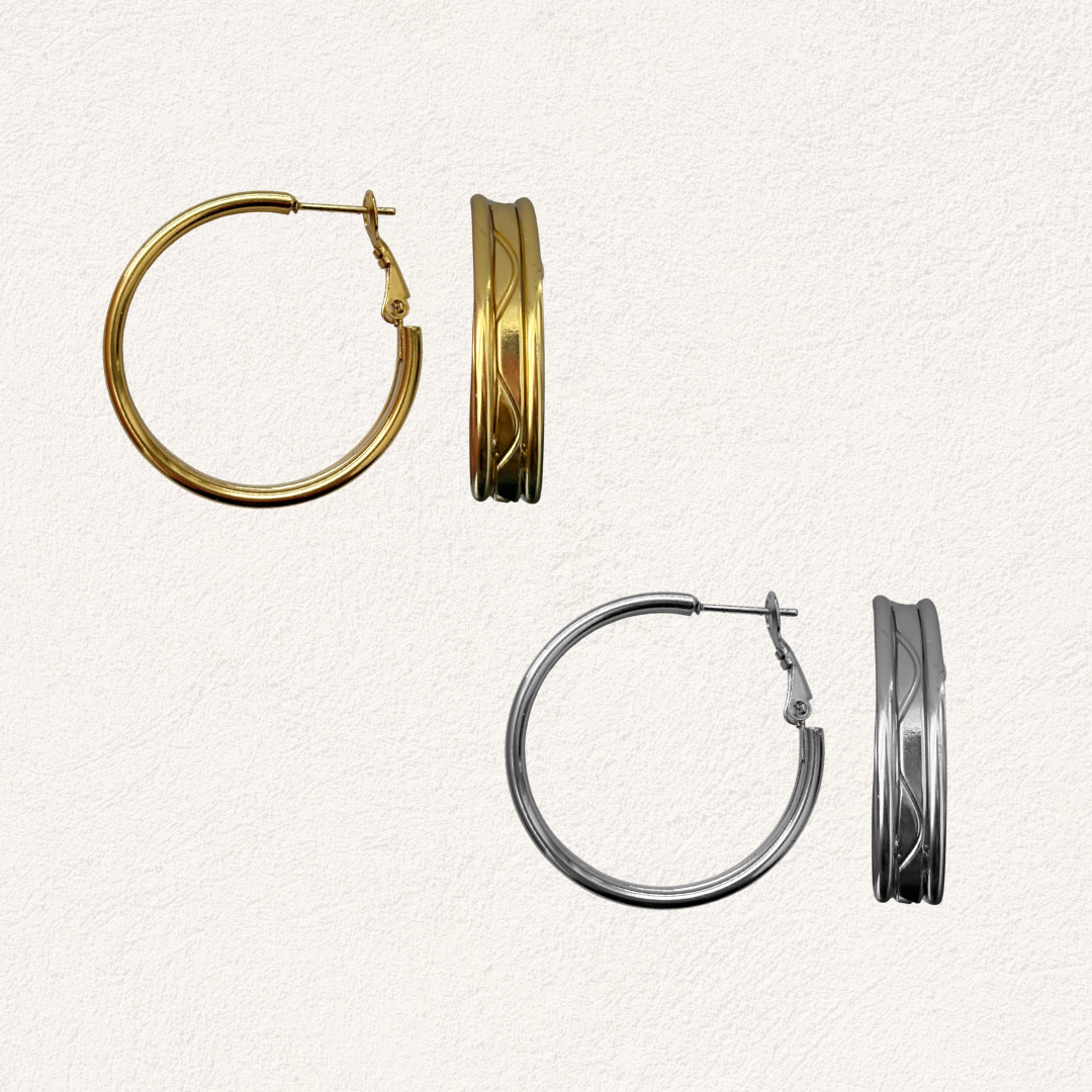 double line hoop oorbellen