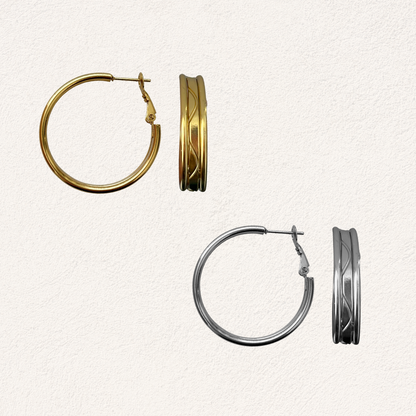 double line hoop oorbellen