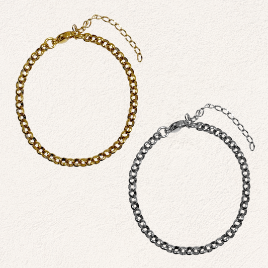 ronde grove schakel armband