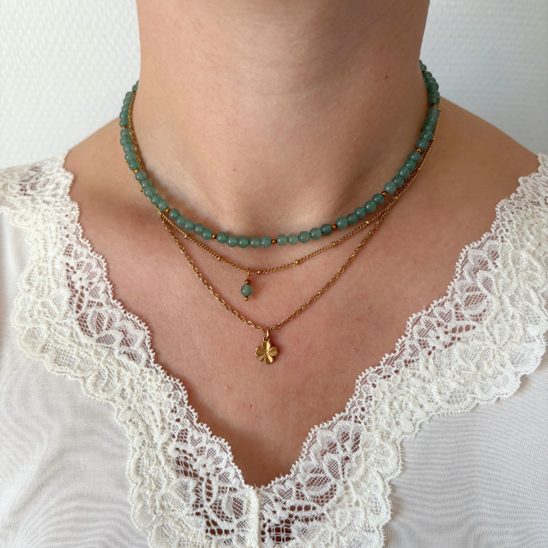 aventurijn kraaltje ketting