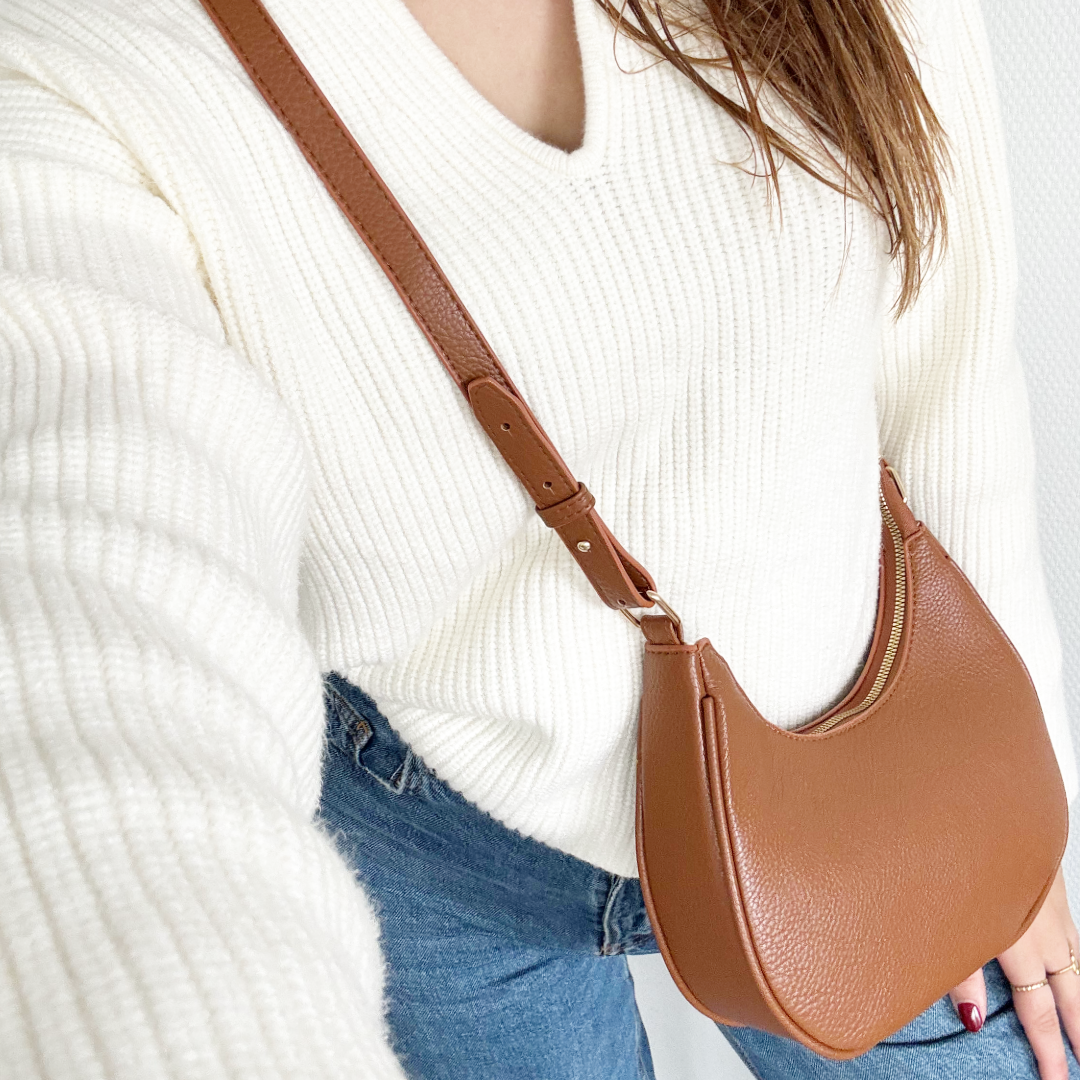 zwarte schouder & crossbody tas