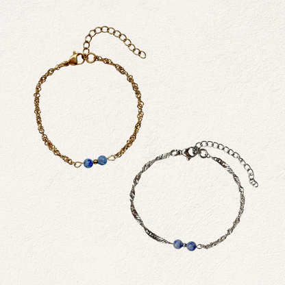 blue spot jasper with twisted link bracelet