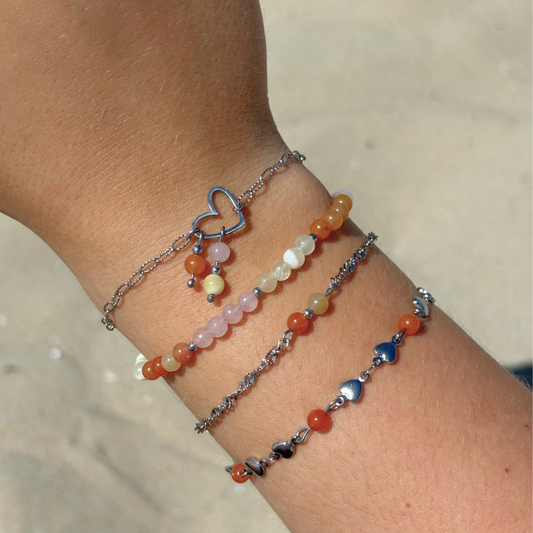 hartjes armband met natuursteen kralen