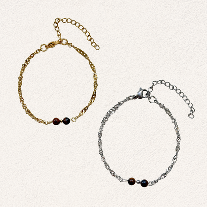 Tiger Eye with Twisted Link Bracelet