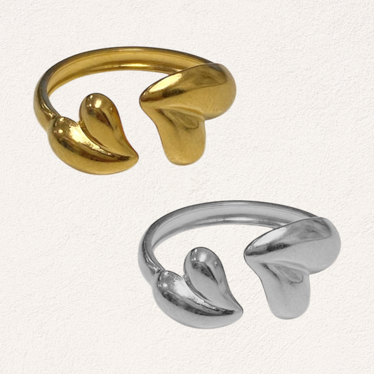 ring met chunky hartjes