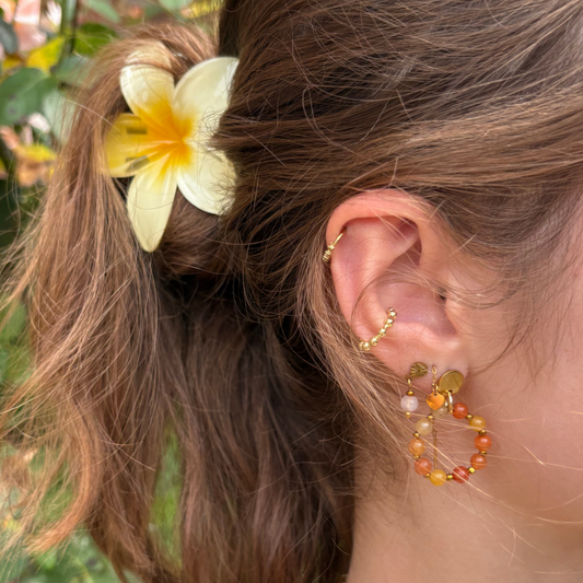 shell earrings with amazonite
