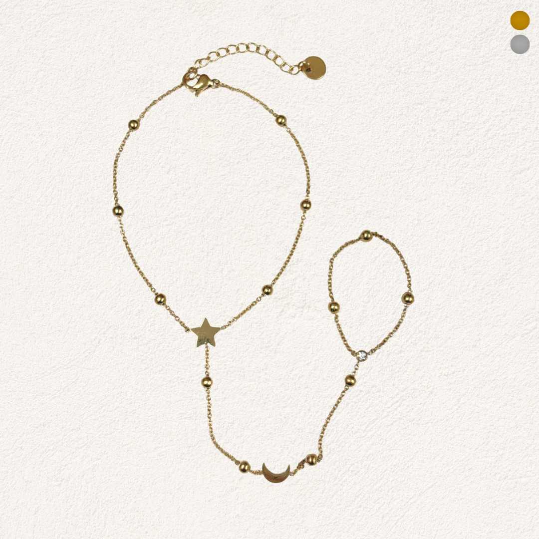 hand chain met maan en ster