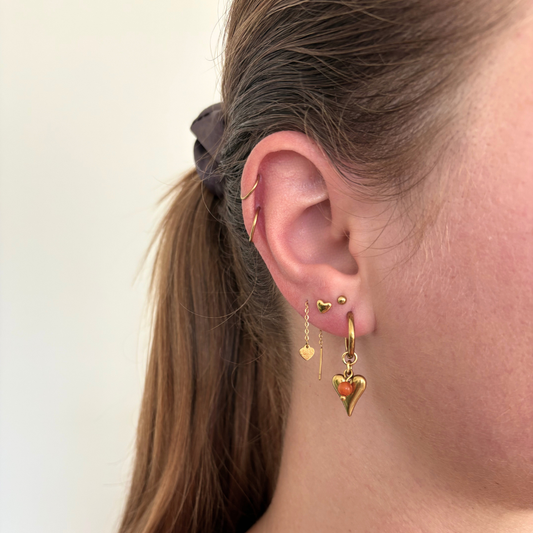 shell earrings with amazonite