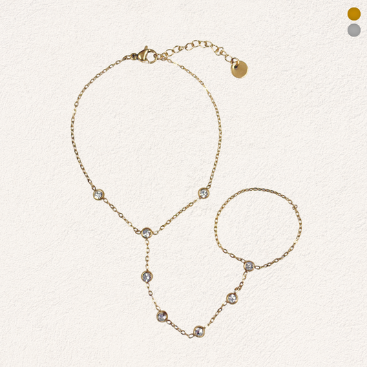 hand chain met subtiele steentjes