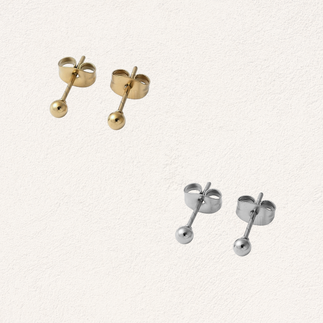 Ball stud earrings 3mm