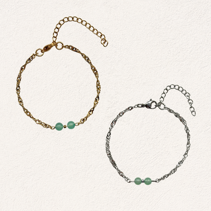 aventurine with twisted link bracelet