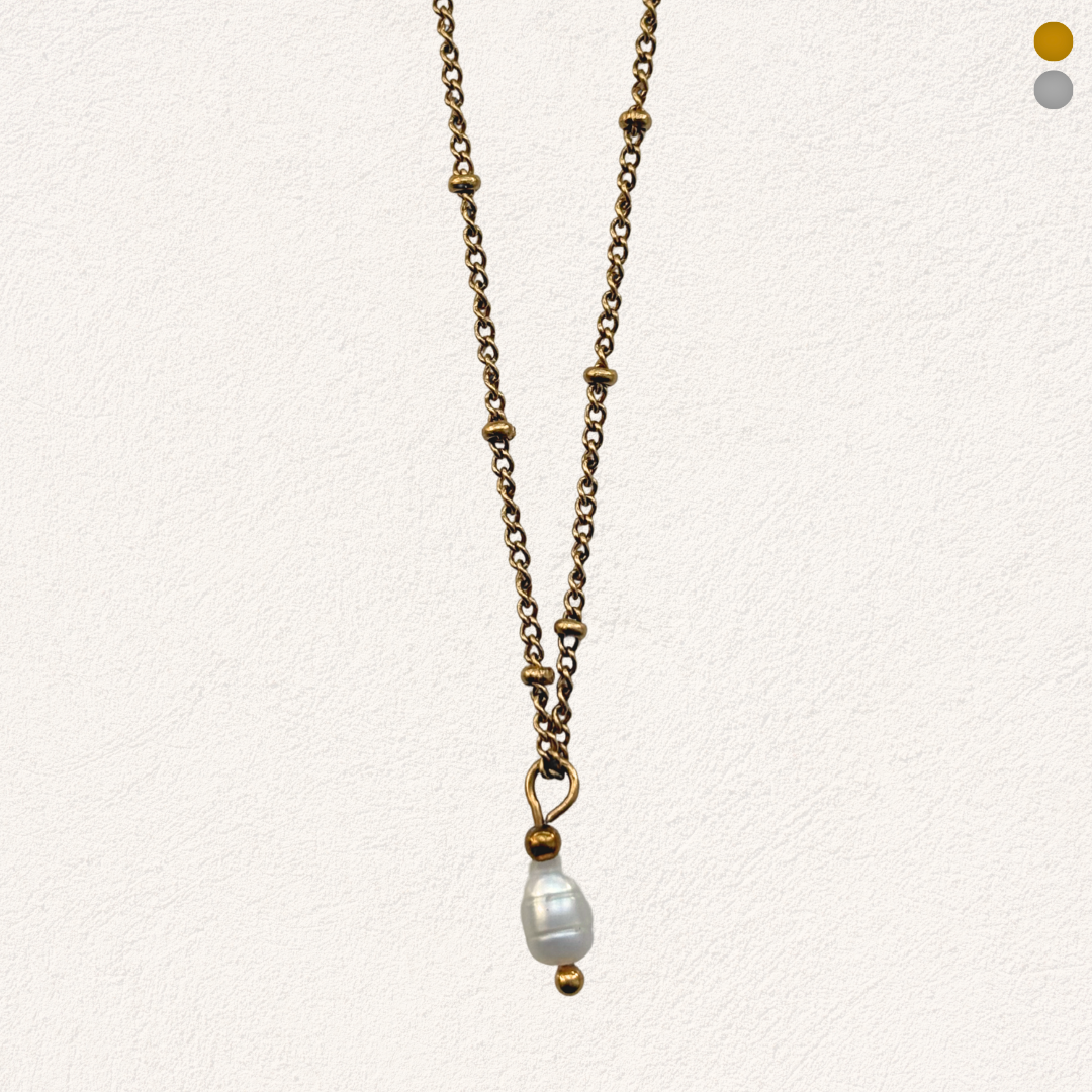 zoetwaterparel kraaltje ketting