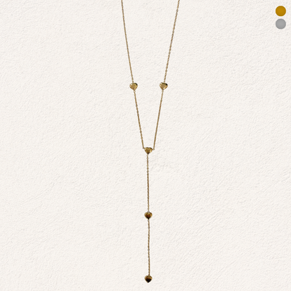 Lange fijne ketting met hartjes