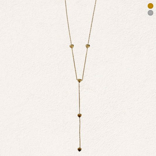 Lange fijne ketting met hartjes