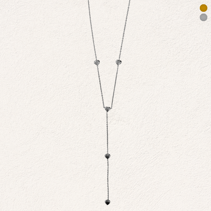 Lange fijne ketting met hartjes