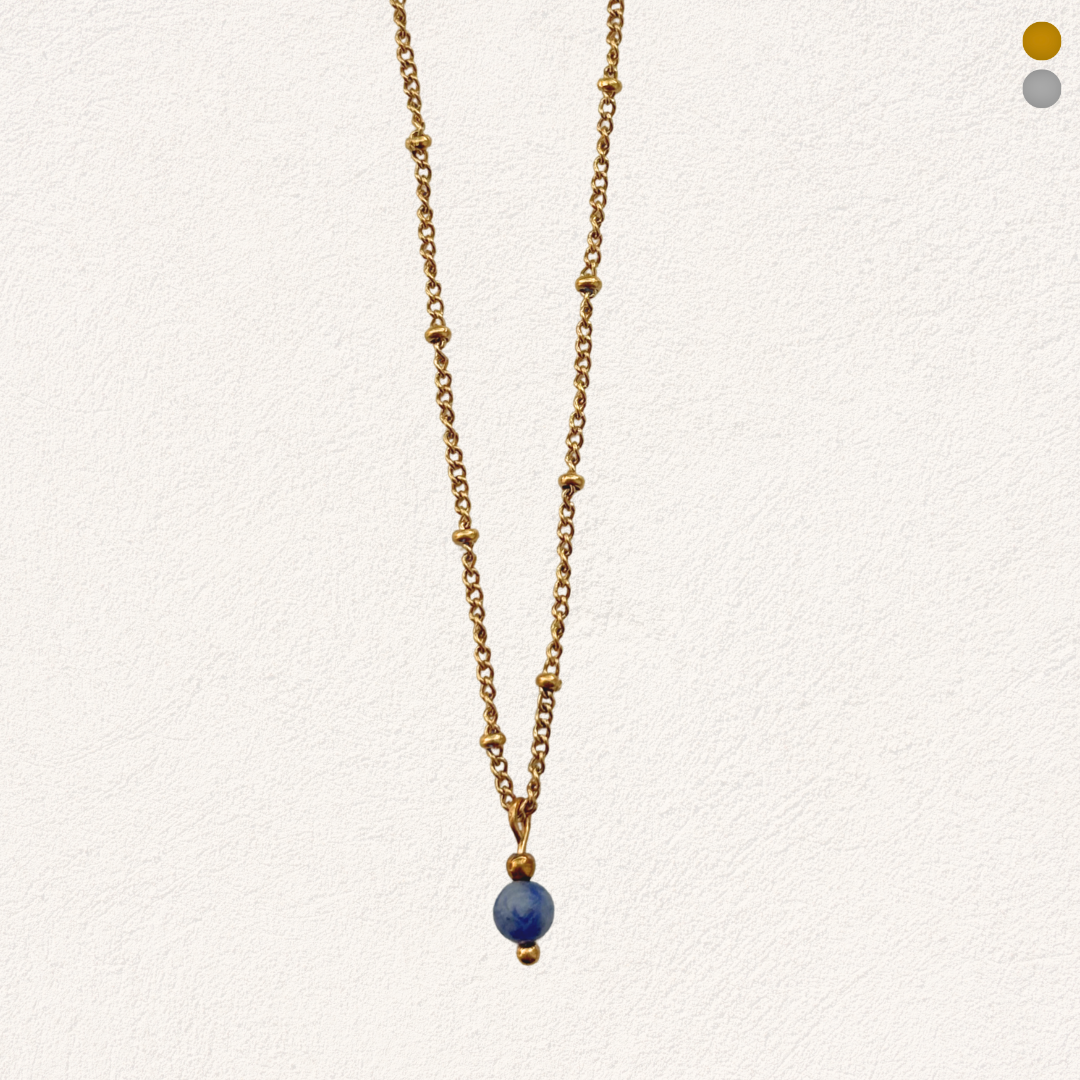 blue spot jasper kraaltje ketting