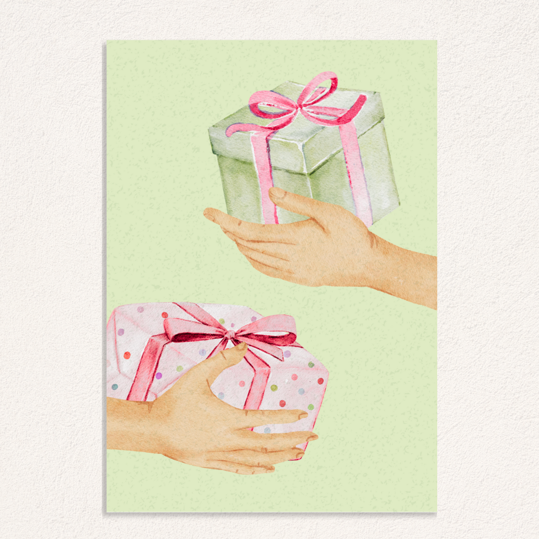 cadeau met strikje kaart