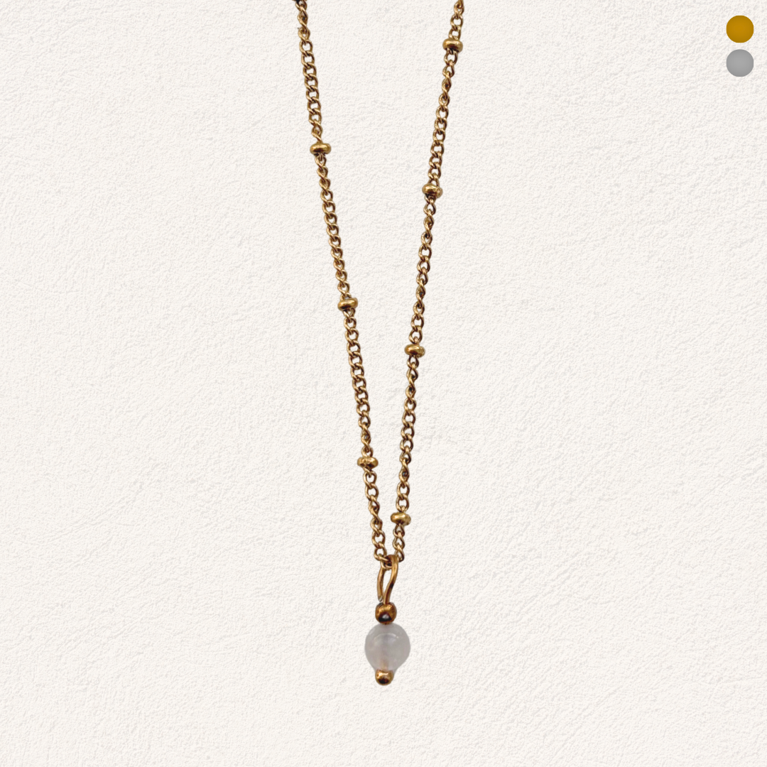 rozenkwarts kraaltje ketting