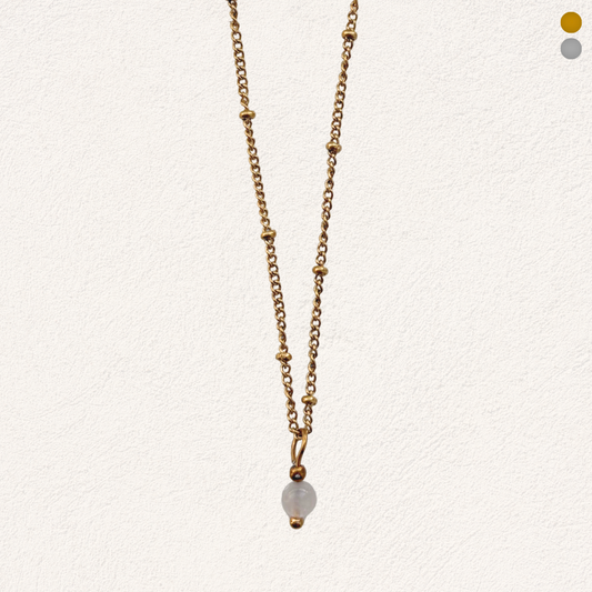 rozenkwarts kraaltje ketting