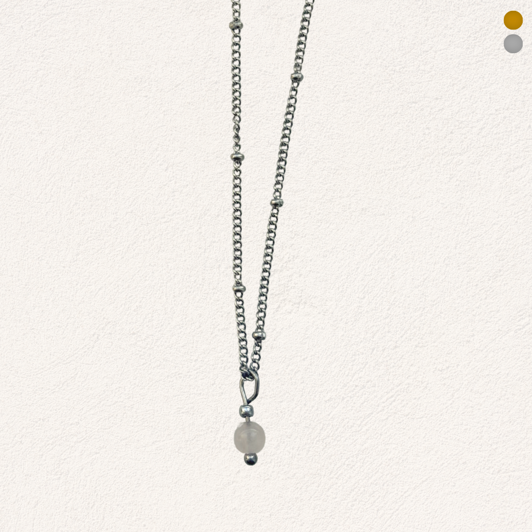 rozenkwarts kraaltje ketting