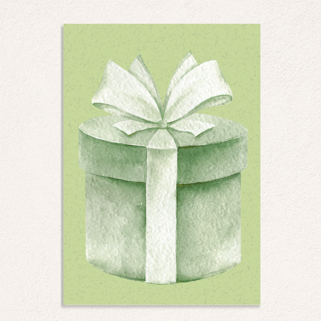 groen cadeau strik kaart