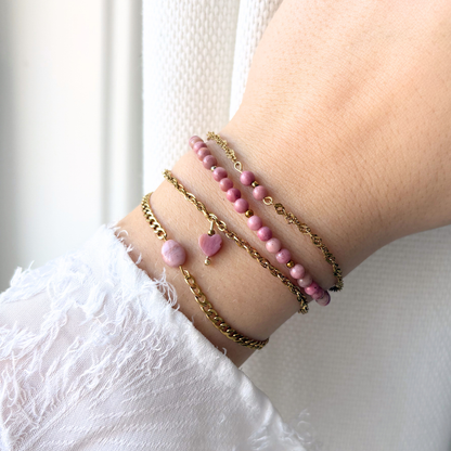 rhodonite bead bracelet