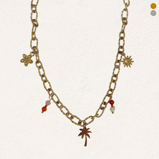 zomerse bedelketting met natuursteen