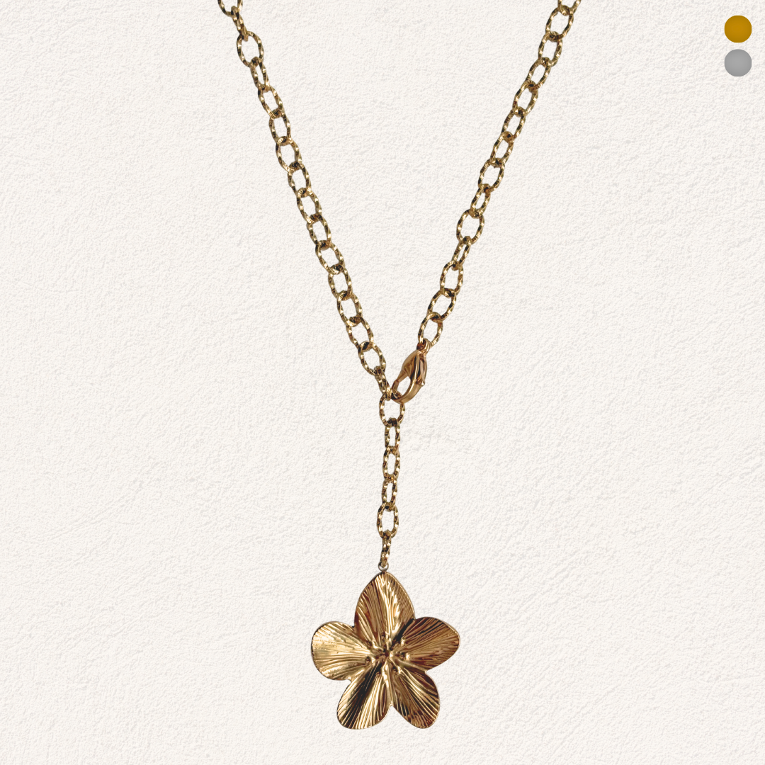 long tropical flower necklace