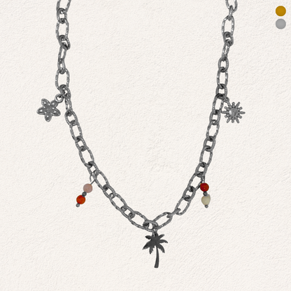 zomerse bedelketting met natuursteen