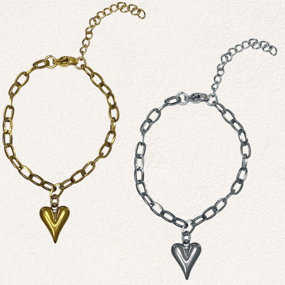 bracelet heart charm