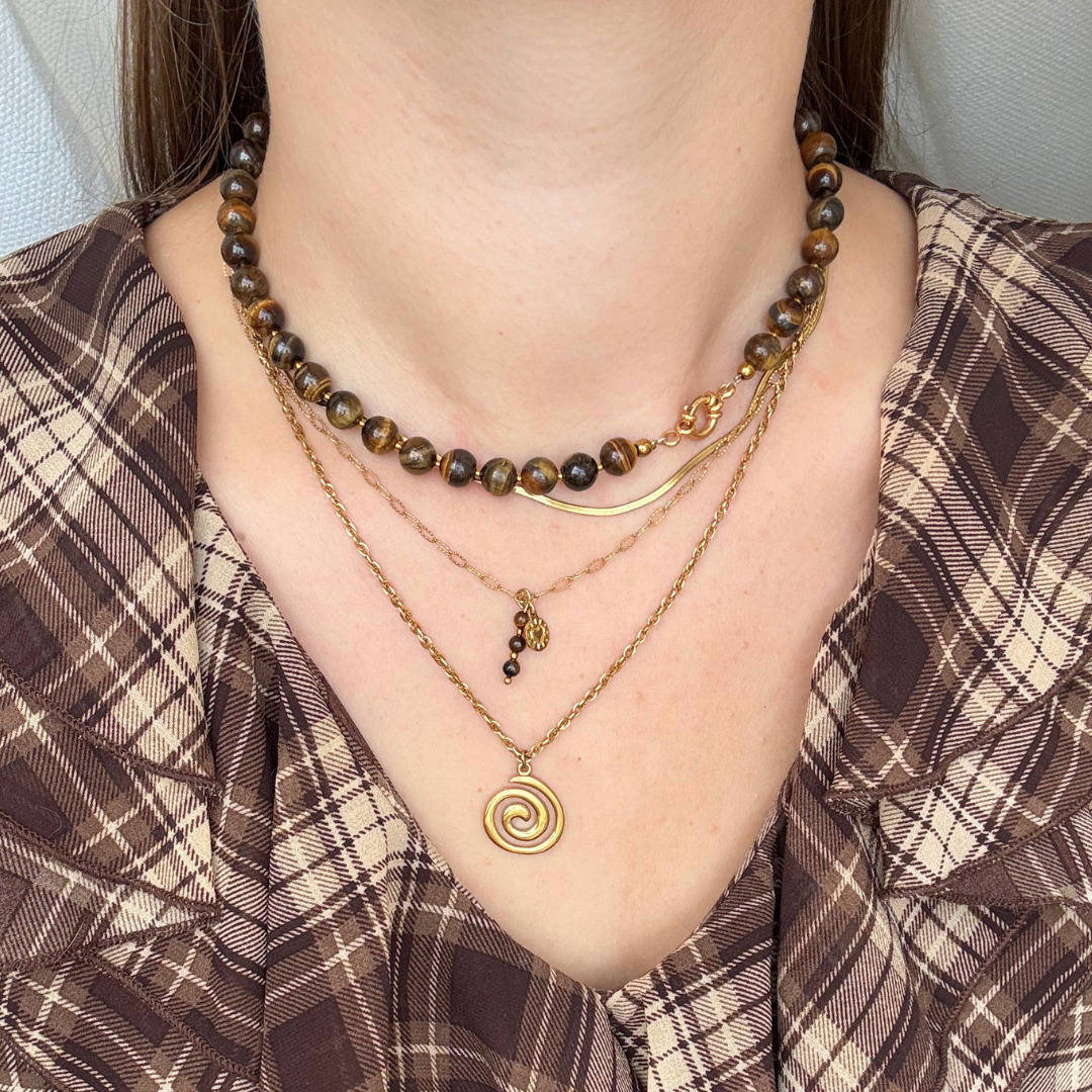 tijgeroog charm ketting