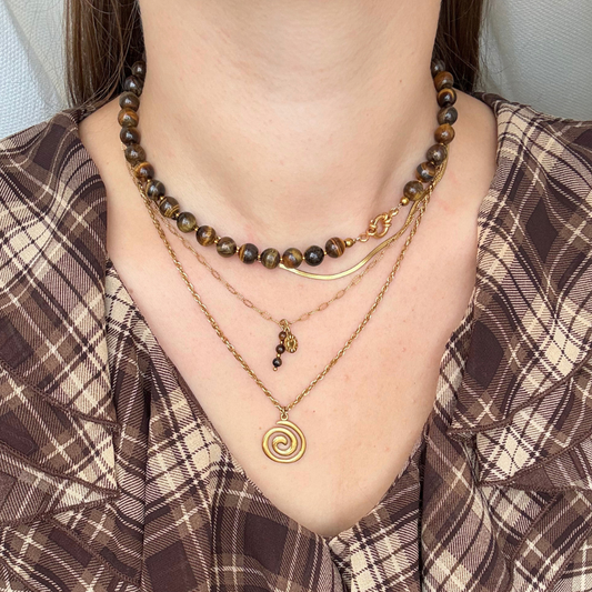 tijgeroog beaded ketting