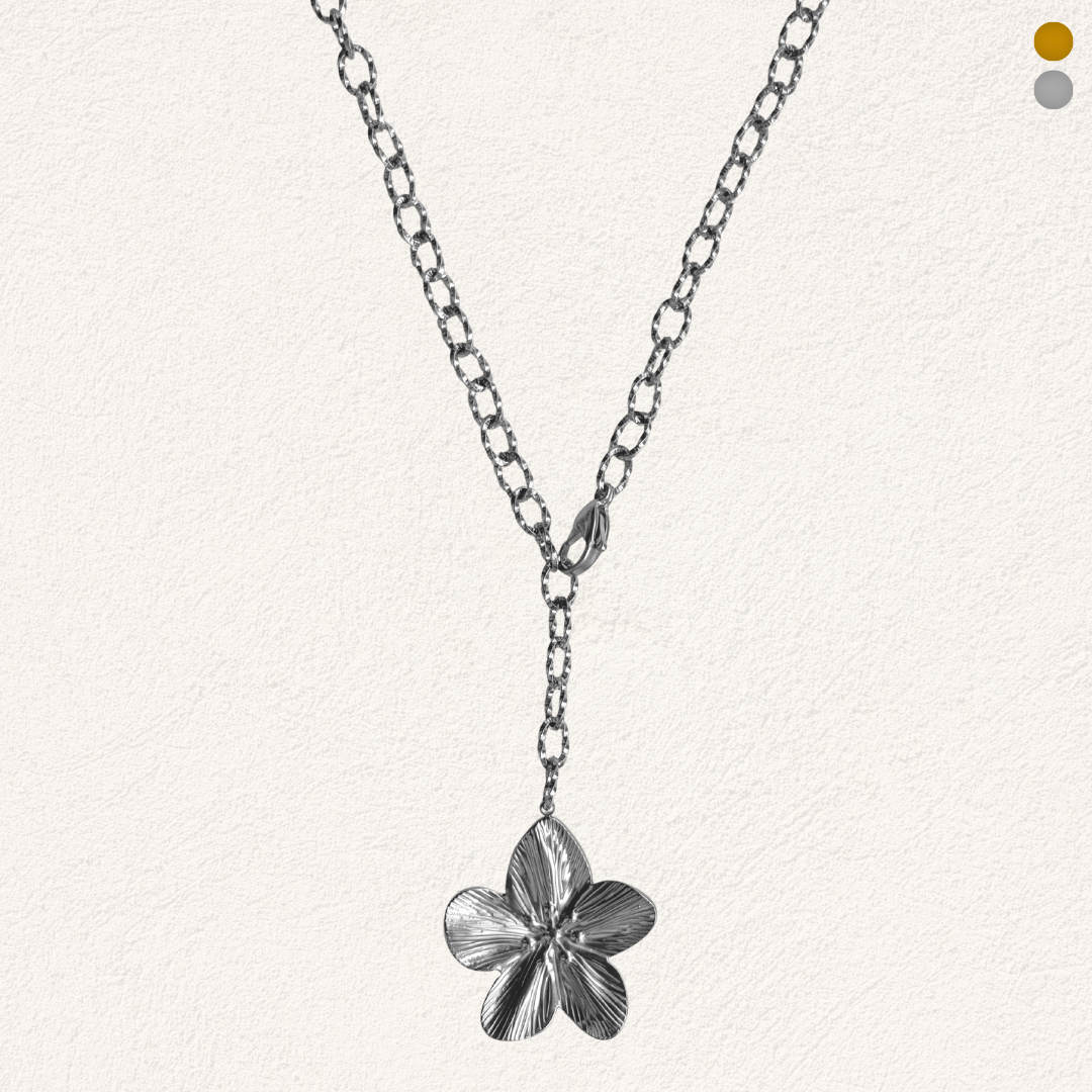 long tropical flower necklace