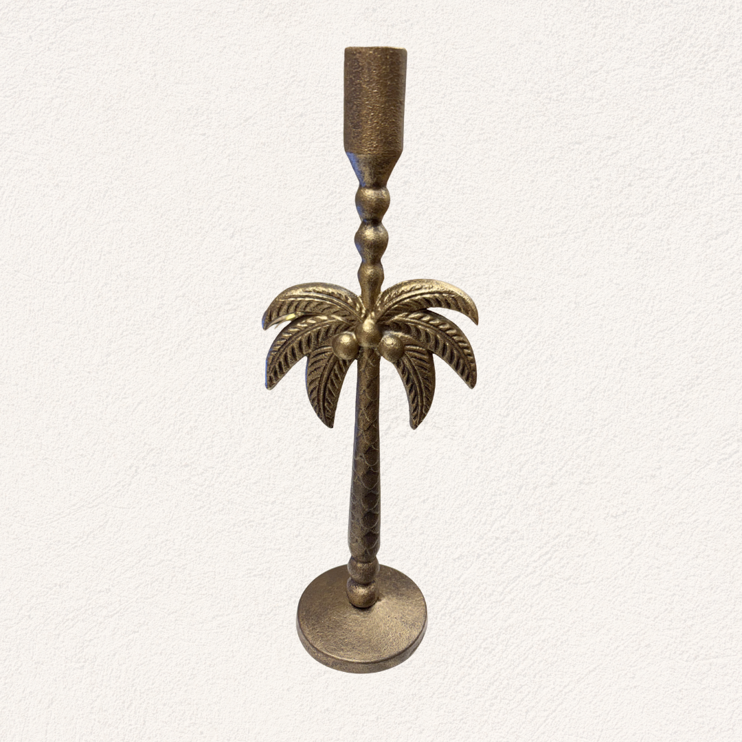 kandelaar palmboom goud