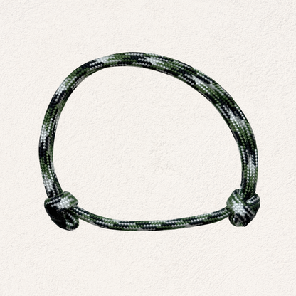 Men's surf bracelet camo green white