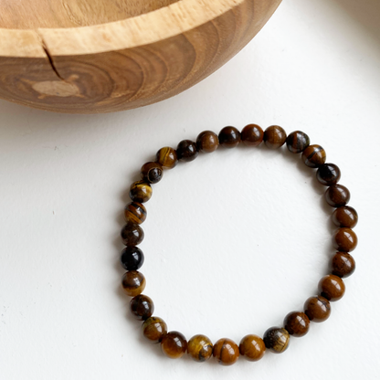Men's natural stone bracelet tiger eye small