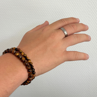 Men's natural stone bracelet tiger eye small