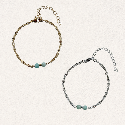 amazonite with twisted link bracelet