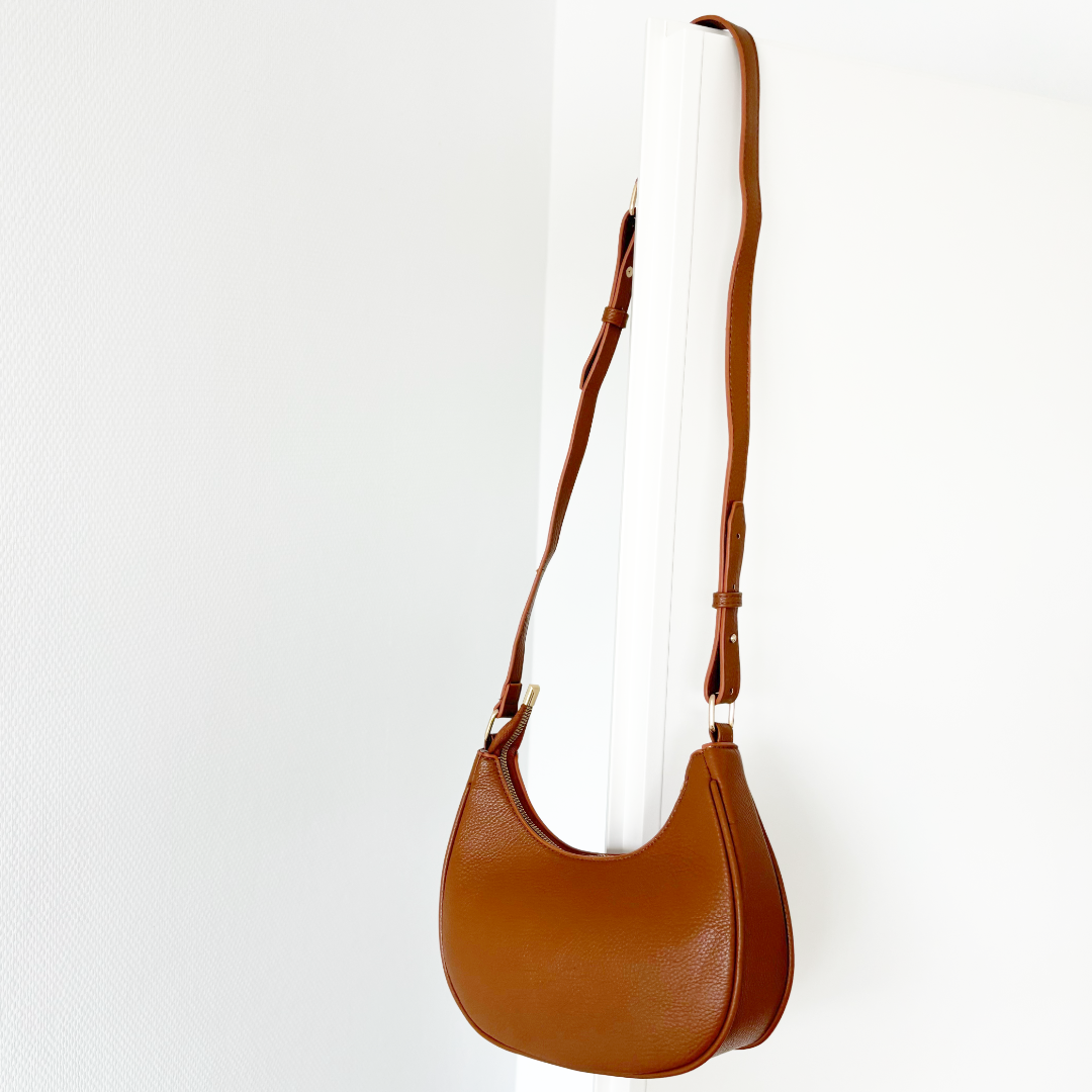 bruine schouder & crossbody tas